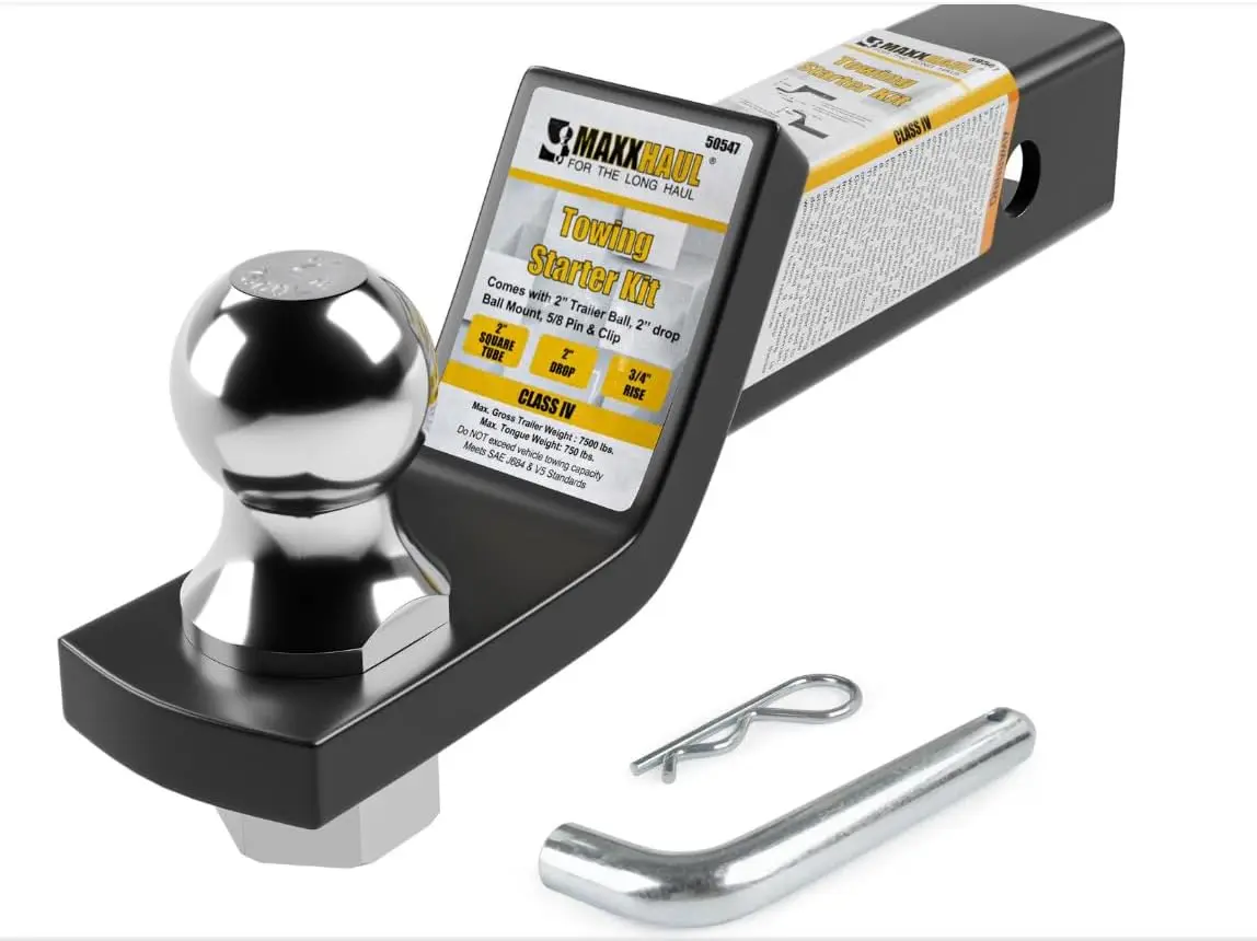 

Усиленное крепление для прицепа с 2-дюймовым шаровым соединением и фиксатором, подходит для 2-дюймового приемника, грузоподъемность 7500 фунтов для надежной буксировки