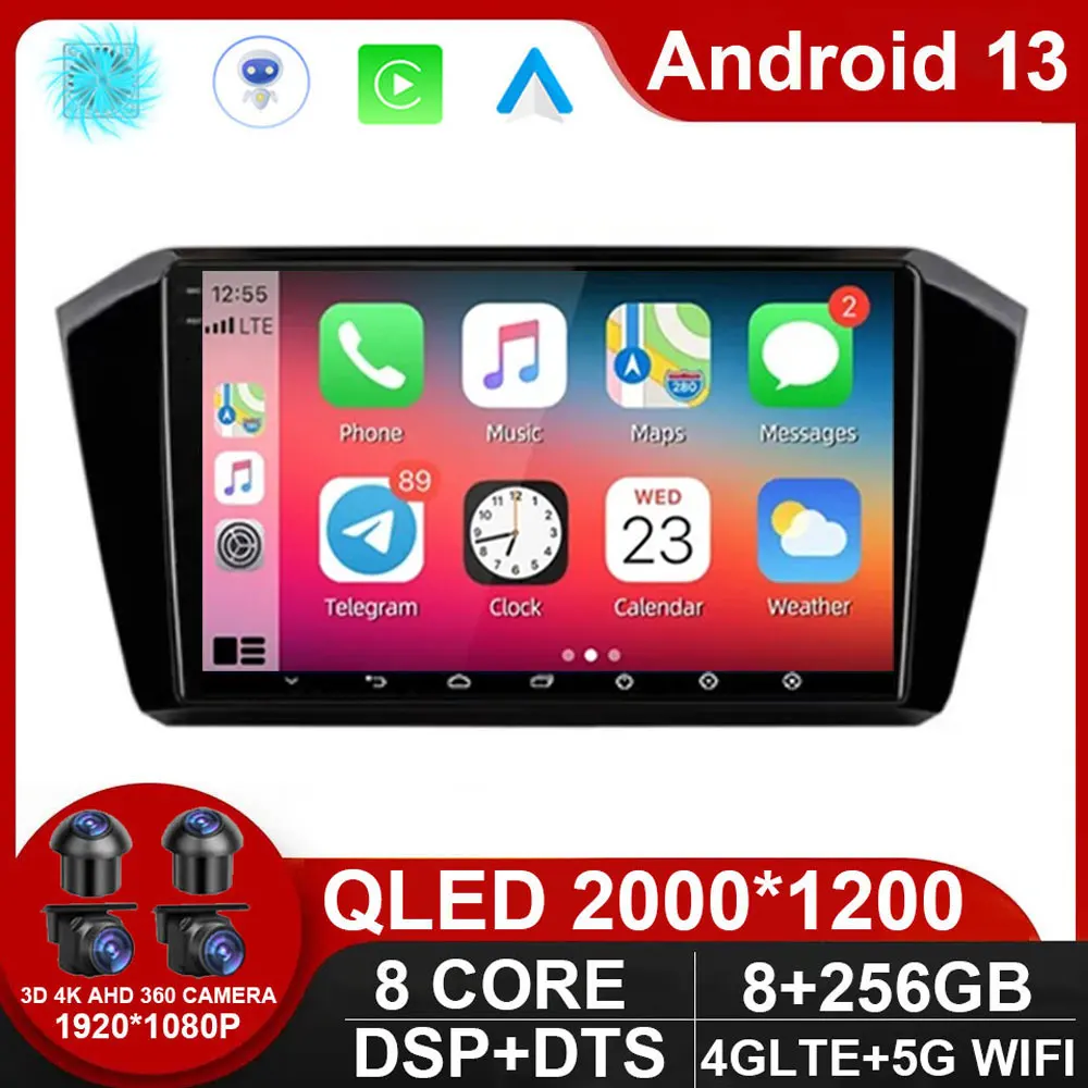 

Android 13 Car radio For Volkswagen VW Passat B8 CC GTE 2017-2021 Carplay Auto Navigation Car stereo Multimedia player NO DVD