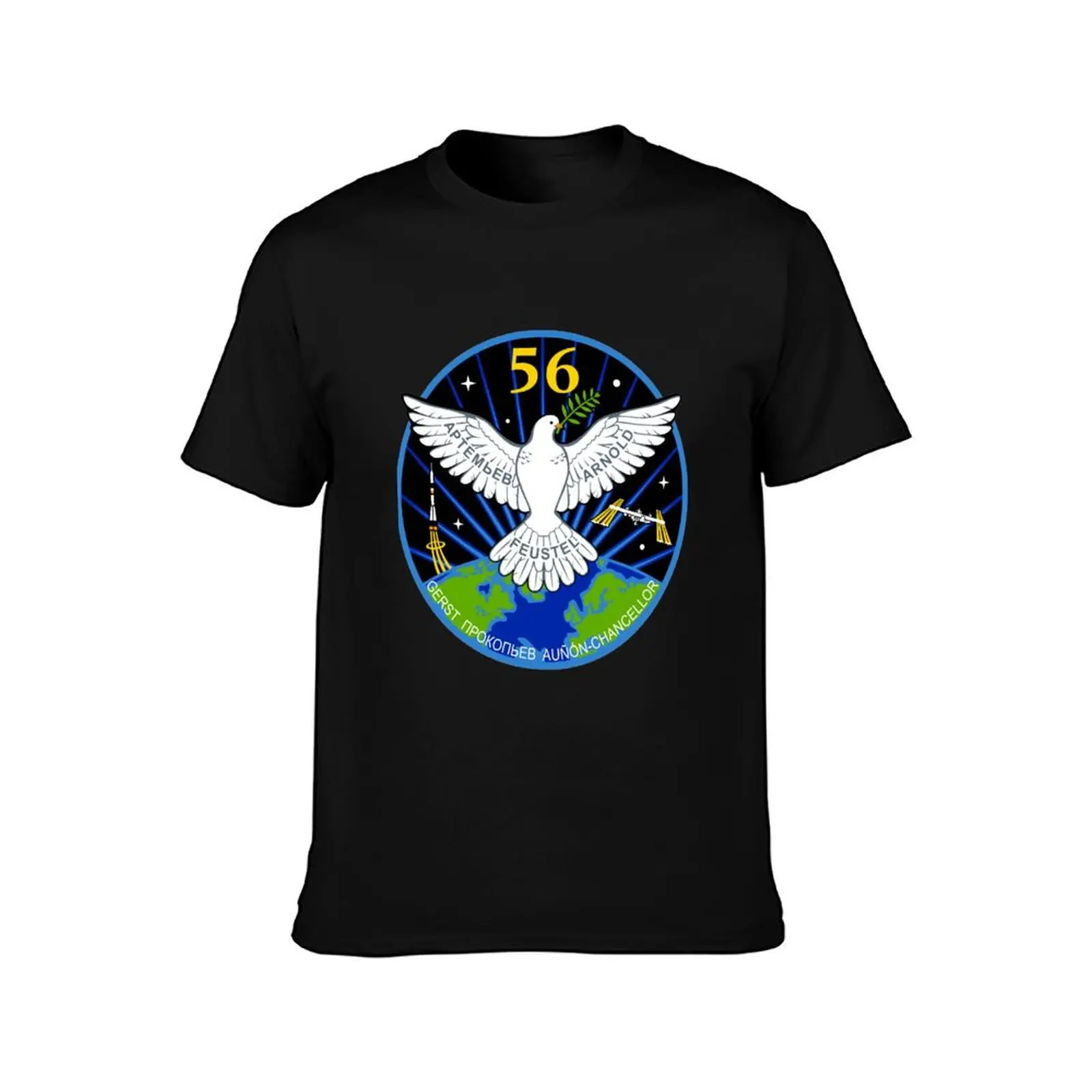 ISS Expedition 56 Flight Crew Patch T-Shirt quick-drying graphic t shirts mens graphic t-shirts anime