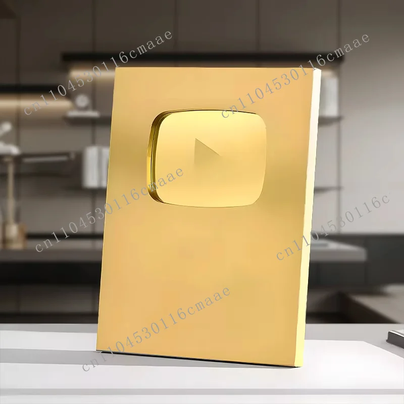 Custom YouTube Play Button Plaque 1M Subscriber Creator Milestone Award Souvenir Wall‑Decor Gift for Youtuber Content‑Creator