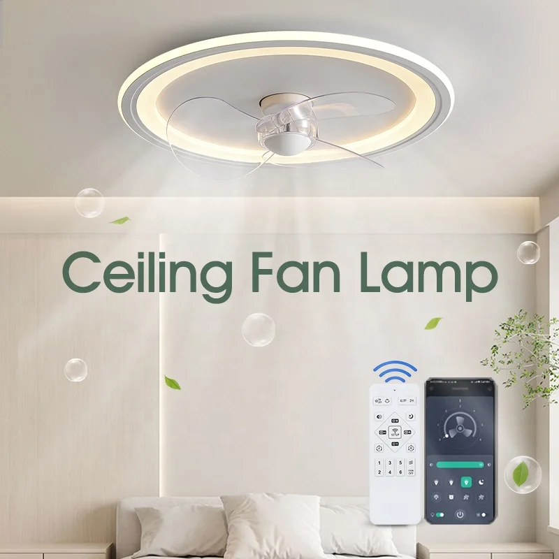 Hot Selling AC Bedroom Living Room Modern 160 200 Inch Led Ceiling Fan Light with Remote APP Control APP