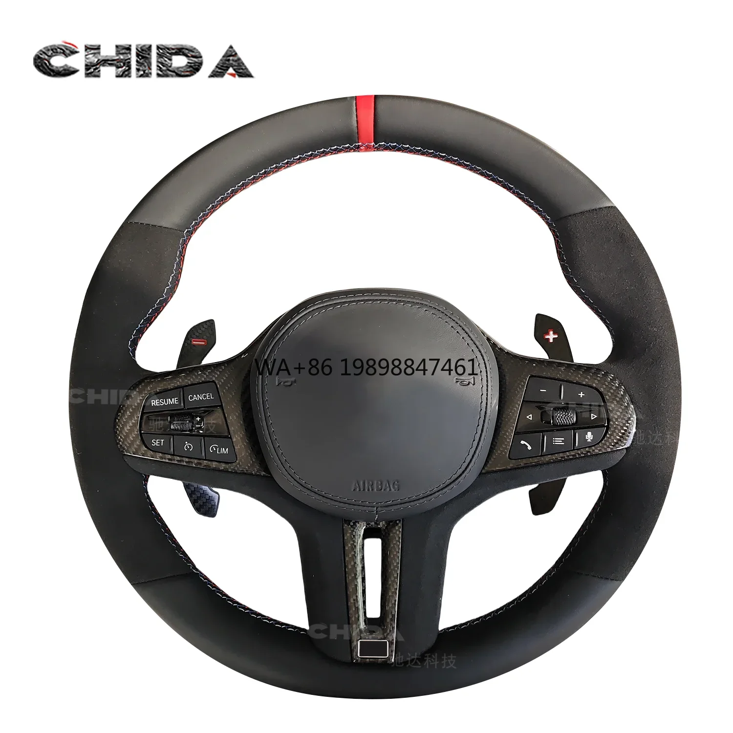 

Hand Stitched Black Leather Suede Steering Wheel for BMWs G15 G16 G30 G31 G32 G38 G20 G38 G22 G12 F10 F30 X3 X5