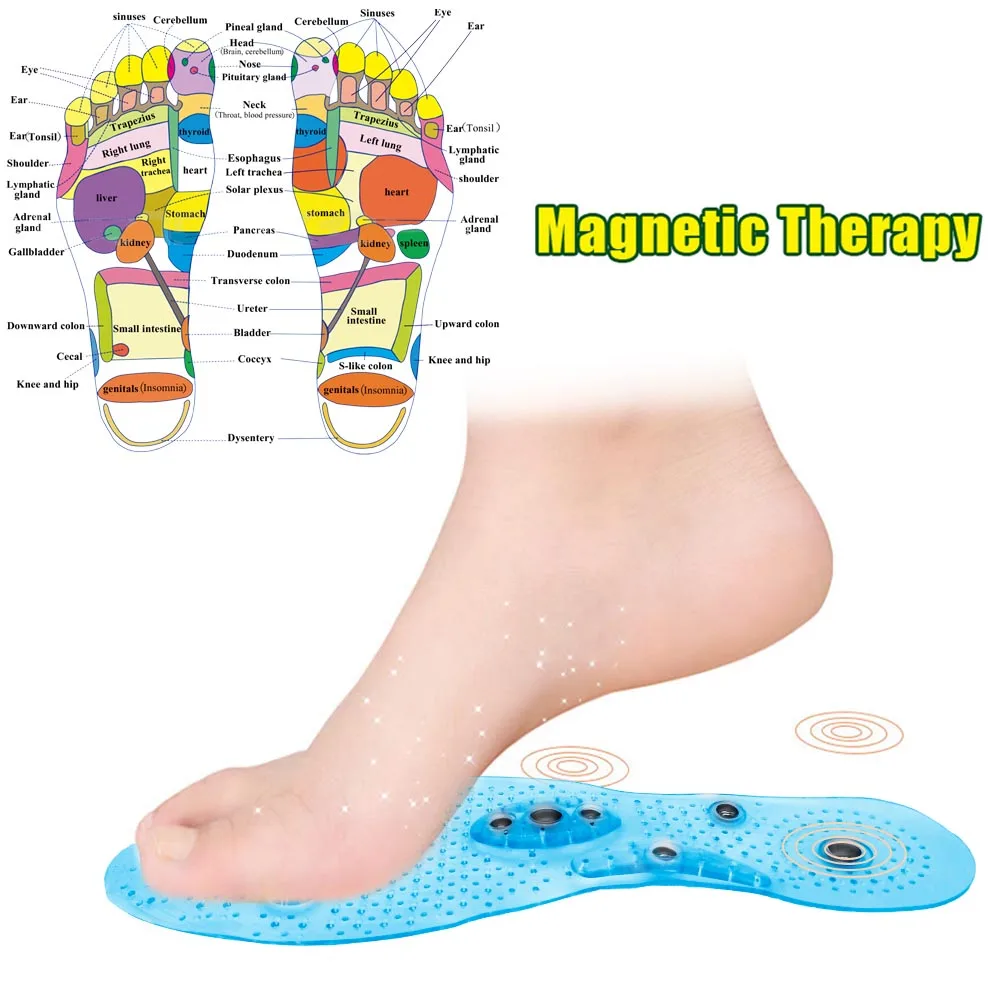 Plantillas de masaje magnéticas Unisex, almohadillas para zapatos de acupresión para pies, terapia, plantillas adelgazantes para pérdida de peso, transparentes