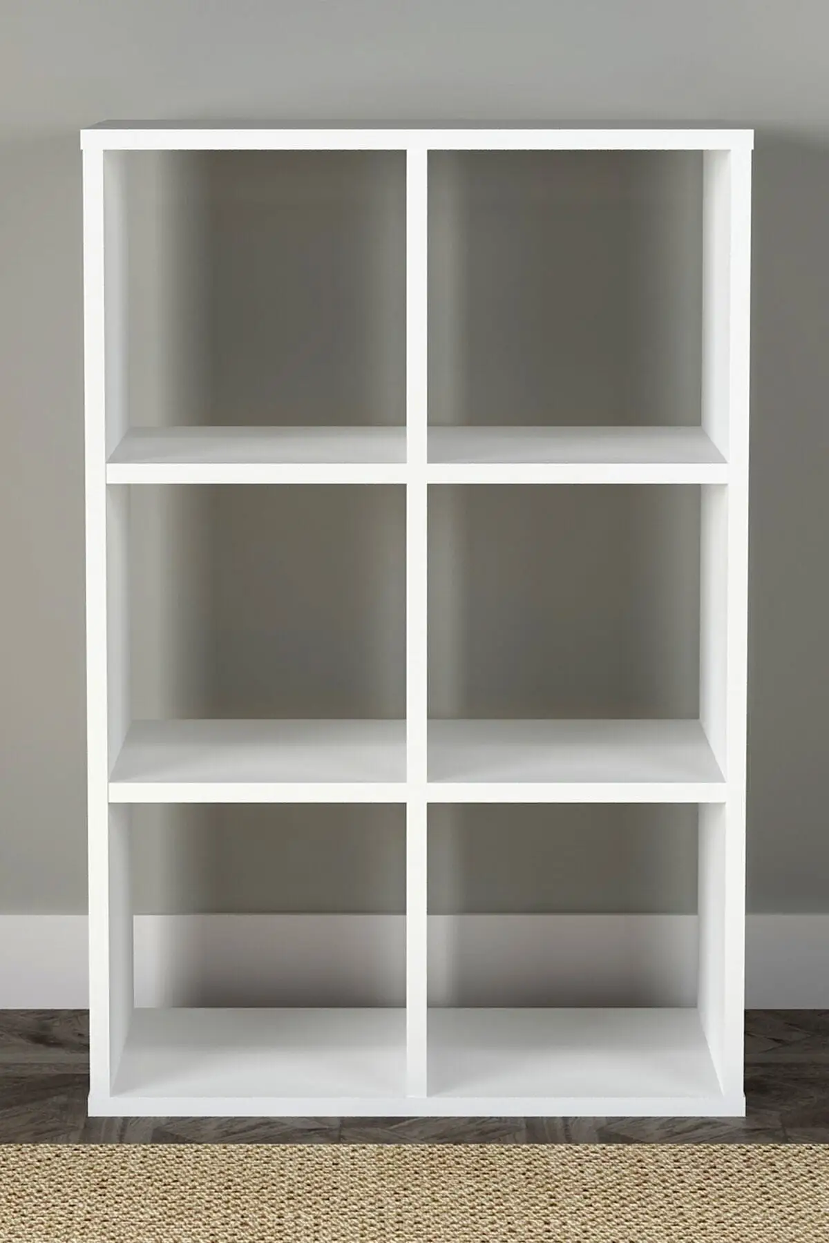 6 shelf White Bookcase Carcinogenic Substance-Free 18 MM Thick Senior High Quality Material