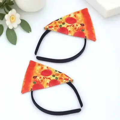 

2pcs Pizza Headband Soft Comfortable Fit For Kids Adults Halloween Party Wear Funny Food Hat Novelty Italian Theme Crazy Hat Day