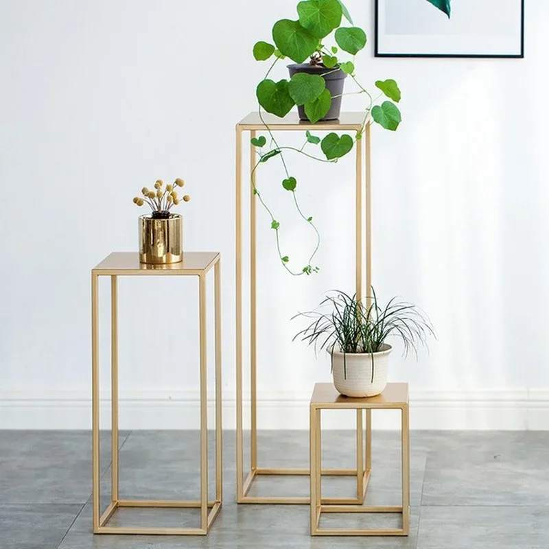 Nordic TV Cabinet Side Plant Stand-Light Luxury Metal Flower Rack,Modern Living Room Decor, Simple Design, Home Storage Solution