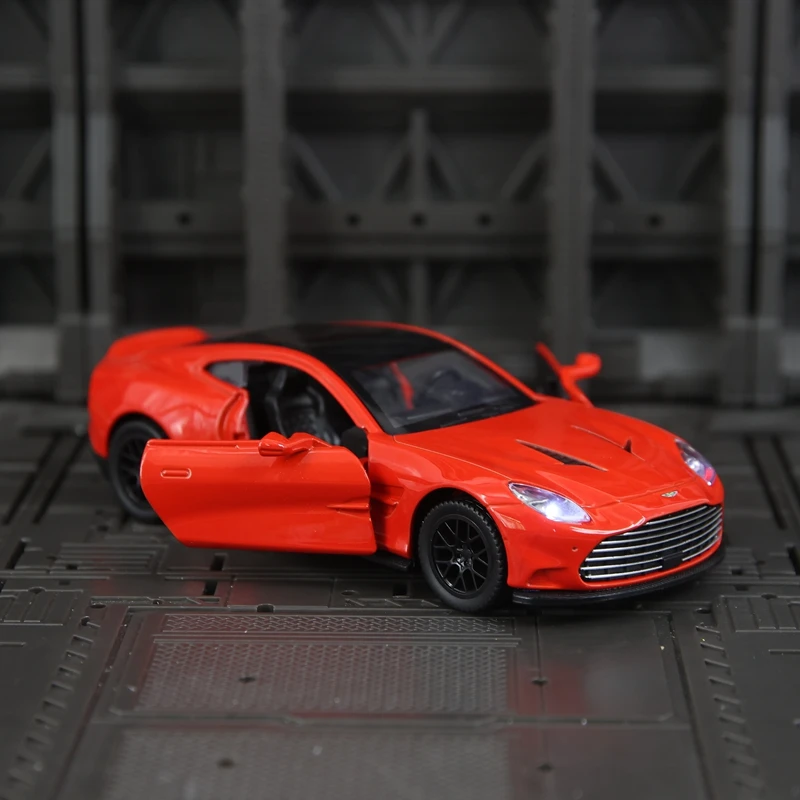 

1:34 Aston Martin Vanquish alloy car model has simulated sound and lighting functions doors on both sides that can be opened