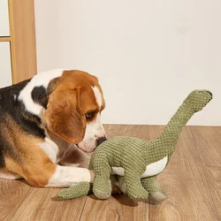 Plush Dog Toys Home Relax Pet Toy Dinosaur Puppet Doll Bite Resistant Squeaky Toys For Small Medium Large Dogs Pets Training