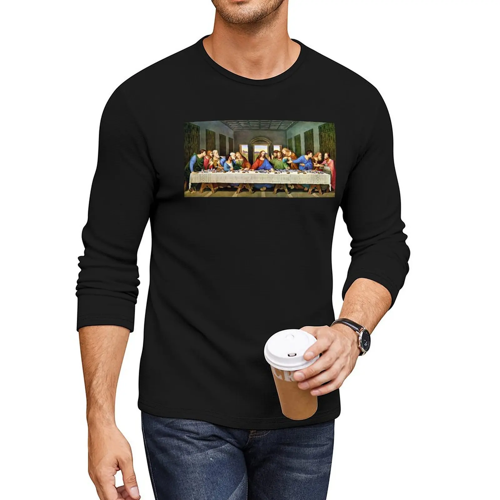 

The Last Supper от Leonardo Da Vinci Long T-Shirt футболки по индивидуальному заказу забавные футболки футболка для мальчика футболки для мужчин упаковка