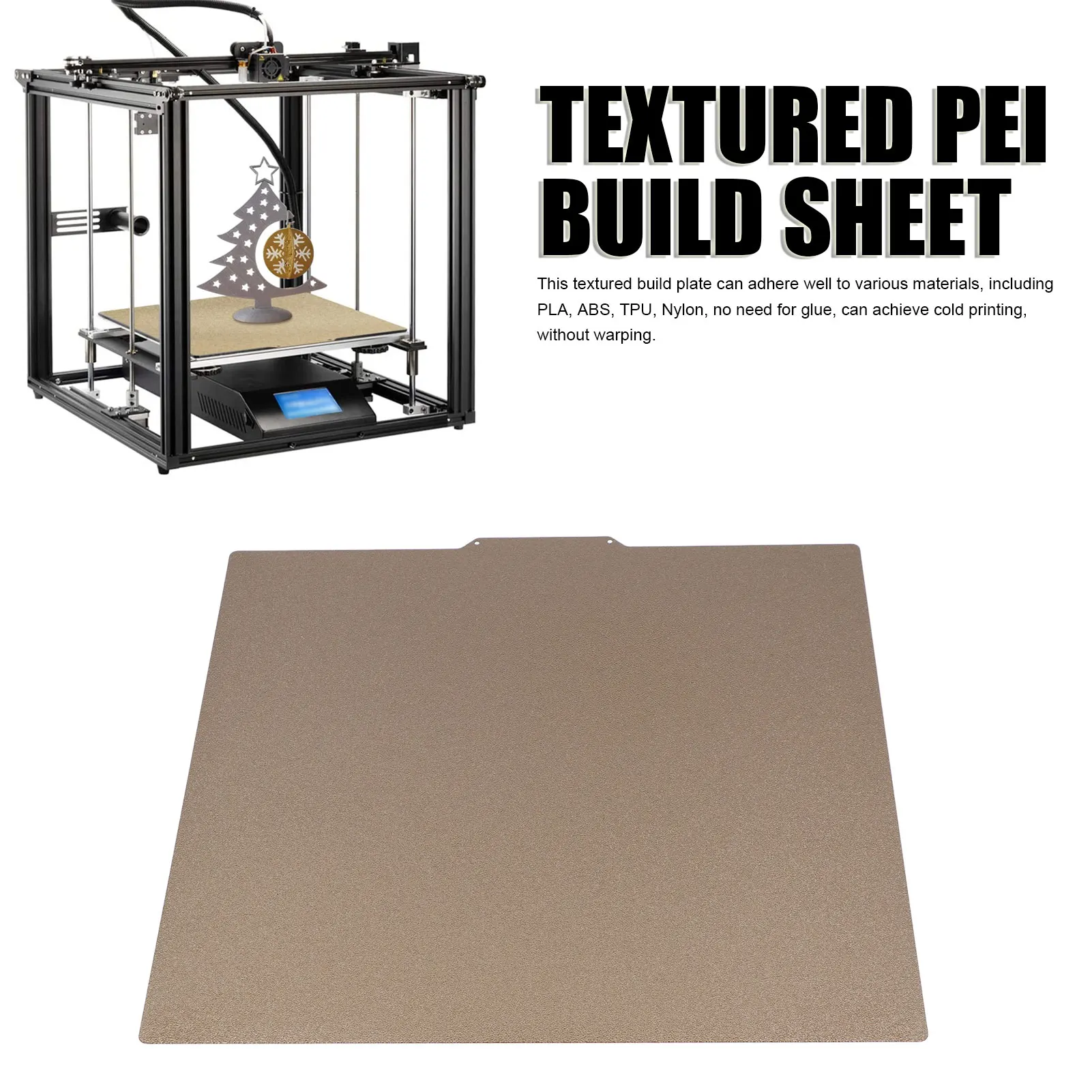 Double Sided Textured PEI Build Plate 377x370mm 3D Printer  with Magnetic Base for Ender 5 Plus Textured PEI Build Sheet