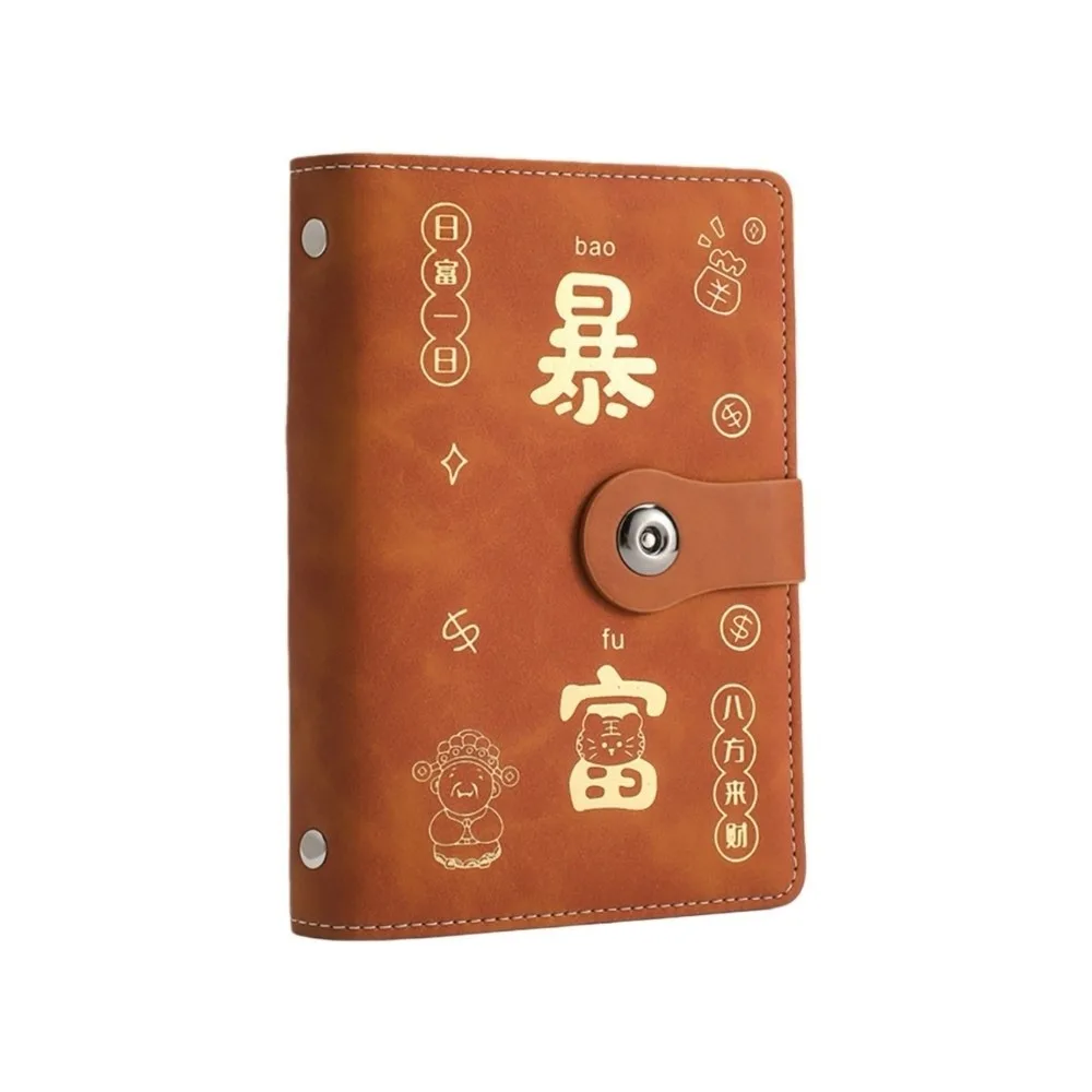 

PU Leather Money Saving Book Large Capacity Waterproof Money Saving Challenge Book Magnet Buckle Reusable