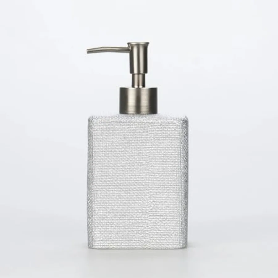 

Коллекция из 5 предметов: роскошный серебряный набор аксессуаров для ванной комнаты из льняной коллекции – мусорное ведро, ершик для унитаза, дозатор для мыла, держатель для зубных щеток