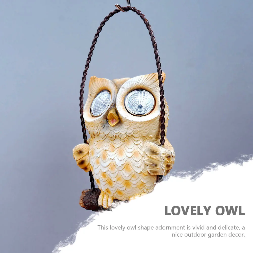 

Creative Owl Shaped Decorative Outdoor Garden Resin Lamp Energy Saving Hanging For Yard Patio Fence Walkway Decor Simulated