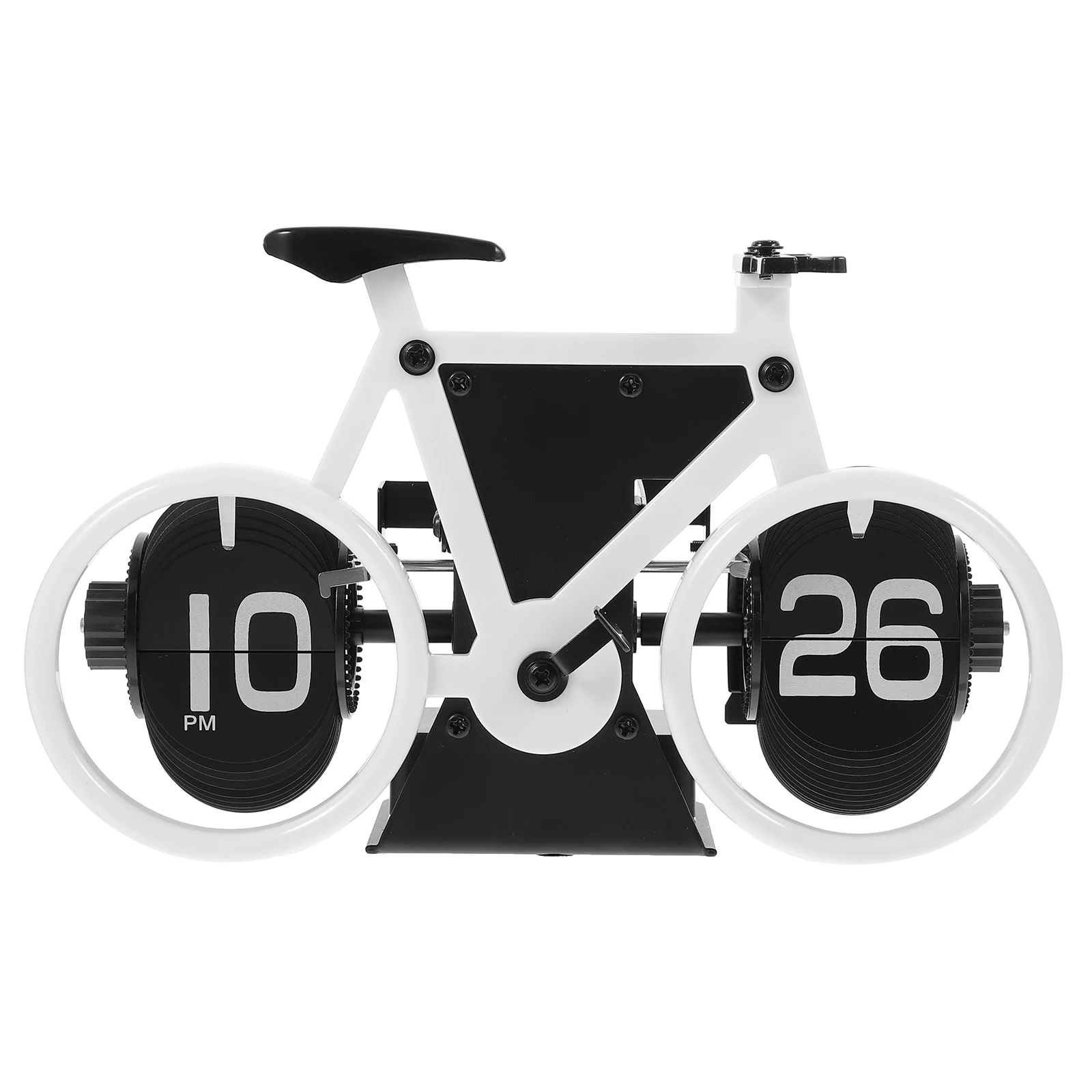 

1pc Retro Bicycle Clock Style Decor Desktop Vintage Ingenious Design Digital Home Office Mini Model Item