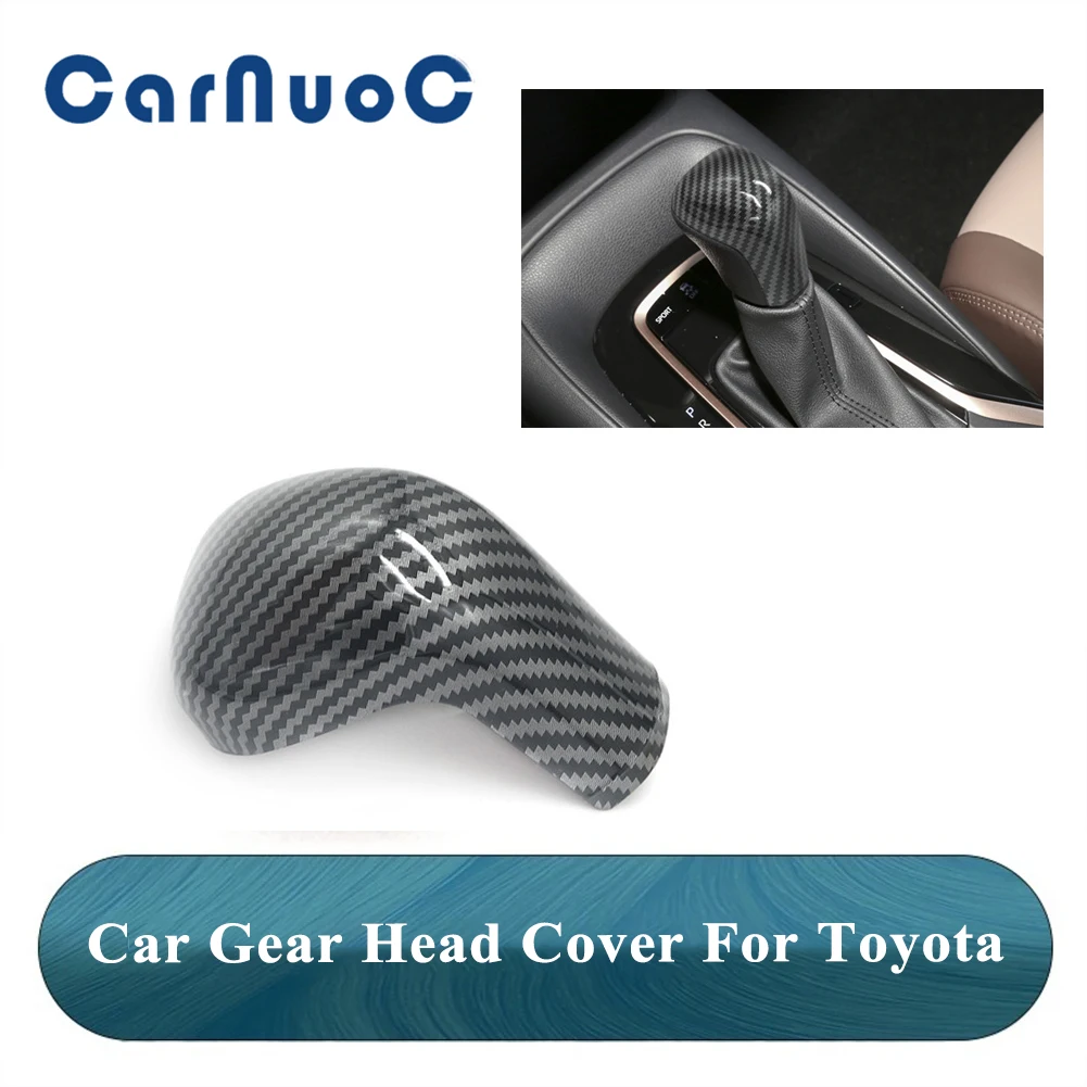 

Car ABS Carbon Fiber Center Control Gear Shift Knob Head Cover Trim For Toyota Camry 2018 2019 2020 2021 Interior Accessories