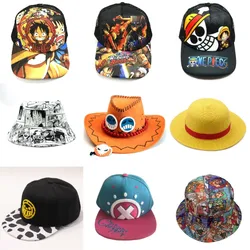 Sombrero de paja de One Piece Portgas D Ace Luffy, Chopper Trafalgar Law, gorra de béisbol, sombrero de cubo Unisex para adulto, accesorio para disfraz de Cosplay