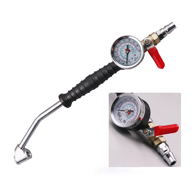 Tire Inflator Rod For Car Truck Vehicles With Tire Pressure Gauge Car Tire Manometro Tire Repair Tools 0-15Bar/220Psi Universal view 3
