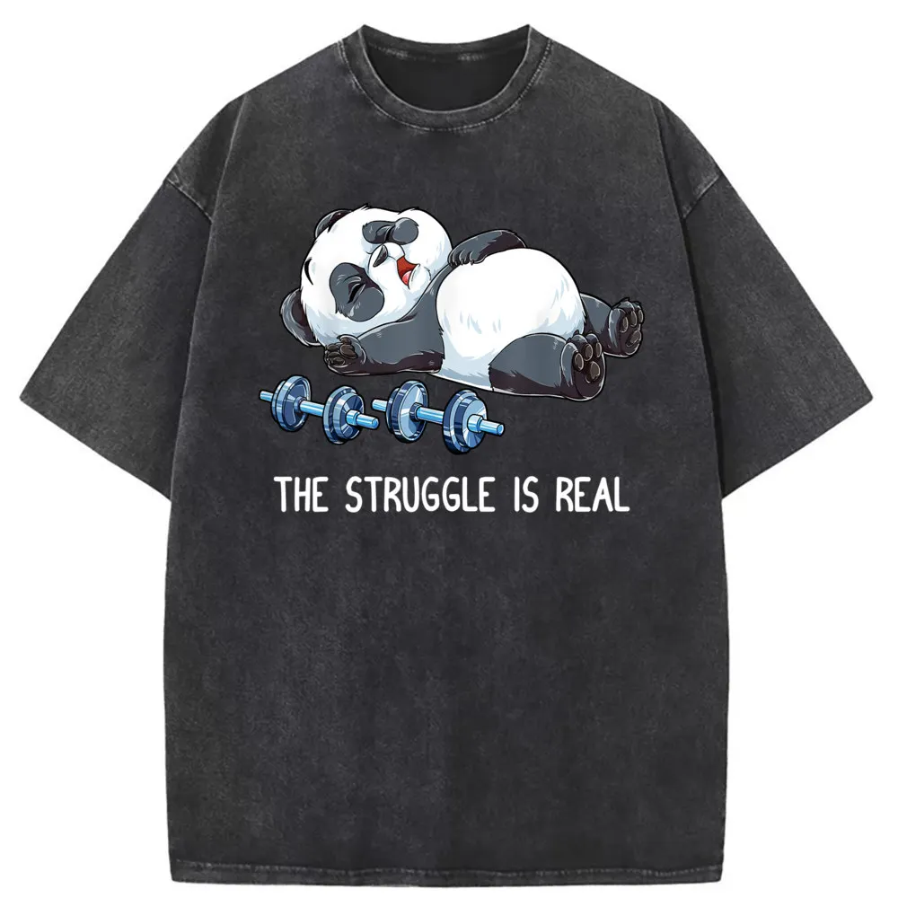 

THE STRUGGLE IS REAL Tshirt Panda New Coming Printed On Tshirt Washed Father Day Sweatshirts Europe Long Sleeve Clotihng Shirt