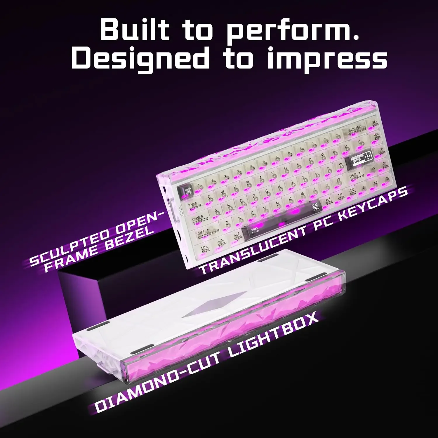 Aula Hero68 XS Hall Effect Magnetic Gaming Keyboard 60 Percent Wireless Keyboard Tri Mode BT5.3 2.4G Wired Rapid Trigger 0.005m - view 6