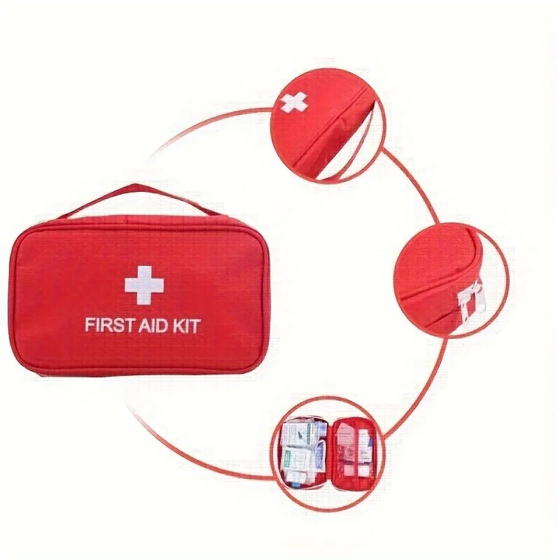 Portable emergency medical kit for families, outdoor trips, camping and mountain adventures - Campus ready (without medication)