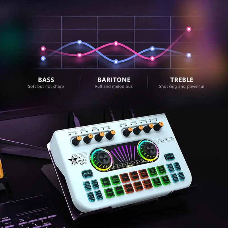 Live Streaming Sound Card Sound Card for Recording Studio Streaming Soundboard with XLR-3.5mm Condenser Microphone Sound Card