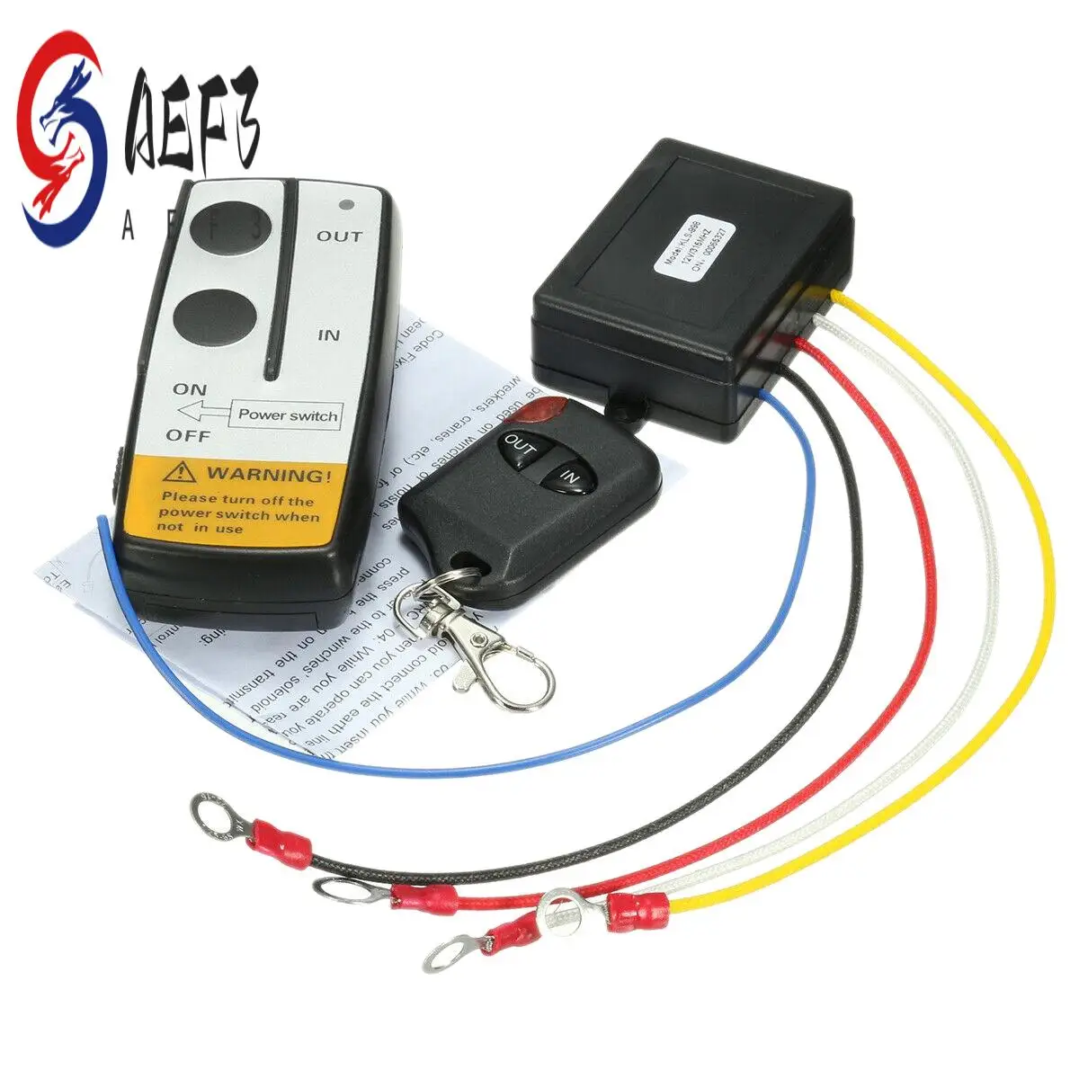 

AEF3-12V 315Mhz 50Ft / 15M Wireless Winch Remote Control Controller Kit For Jeep ATV US