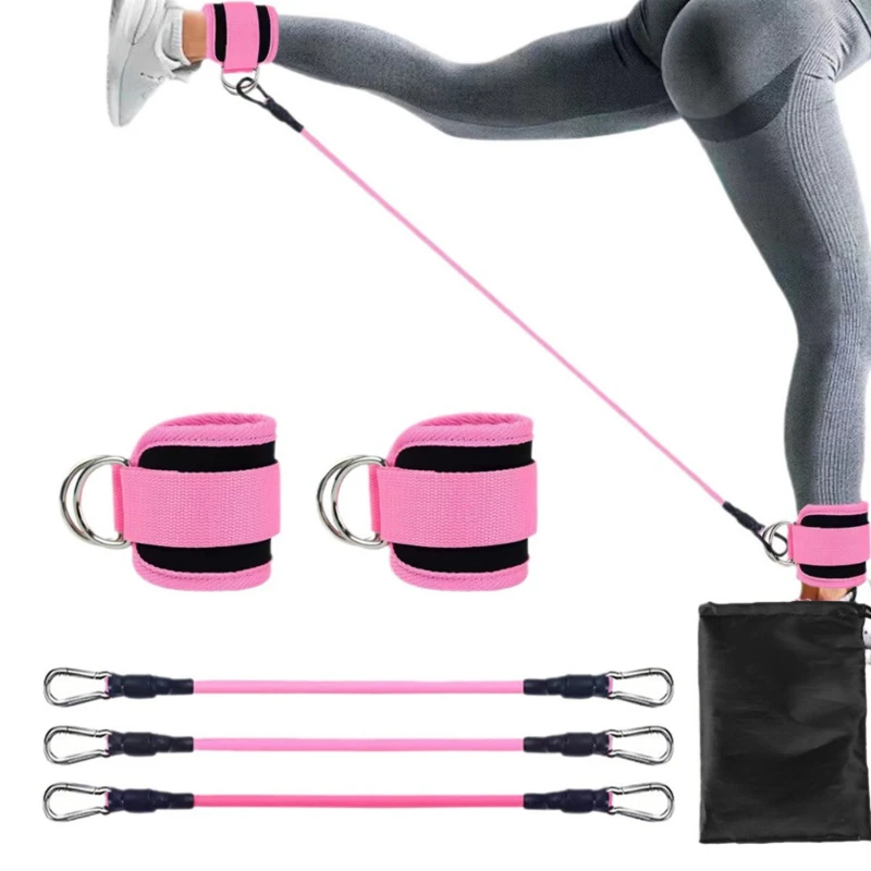 Booty Leg Resistance Bands With Ankle Strap Hip Fitness Trainer Pull Rope Exercises Band Leg Butt Training Women Glutes Workout