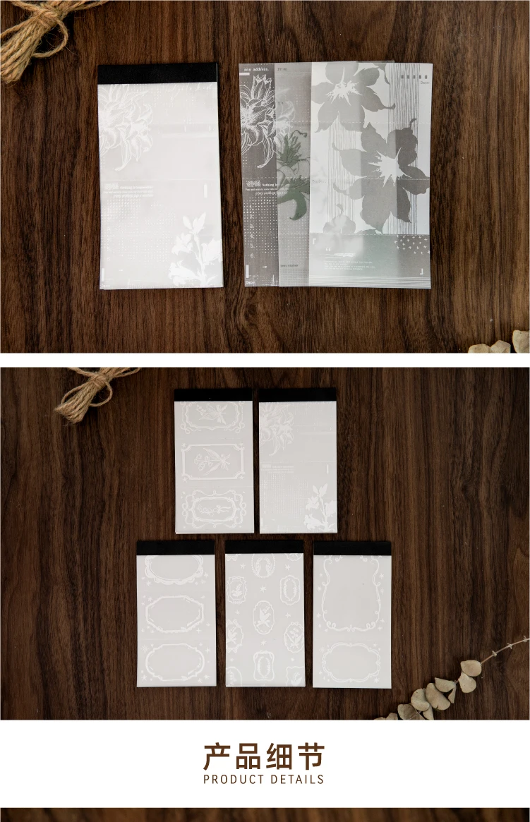 Journal GO 30 Stück Vintage Transparentpapier Halbtransparentes Materialpapier für Collage Junk Scrapbooking Dekoratives Hintergrundpapier – Detail 9