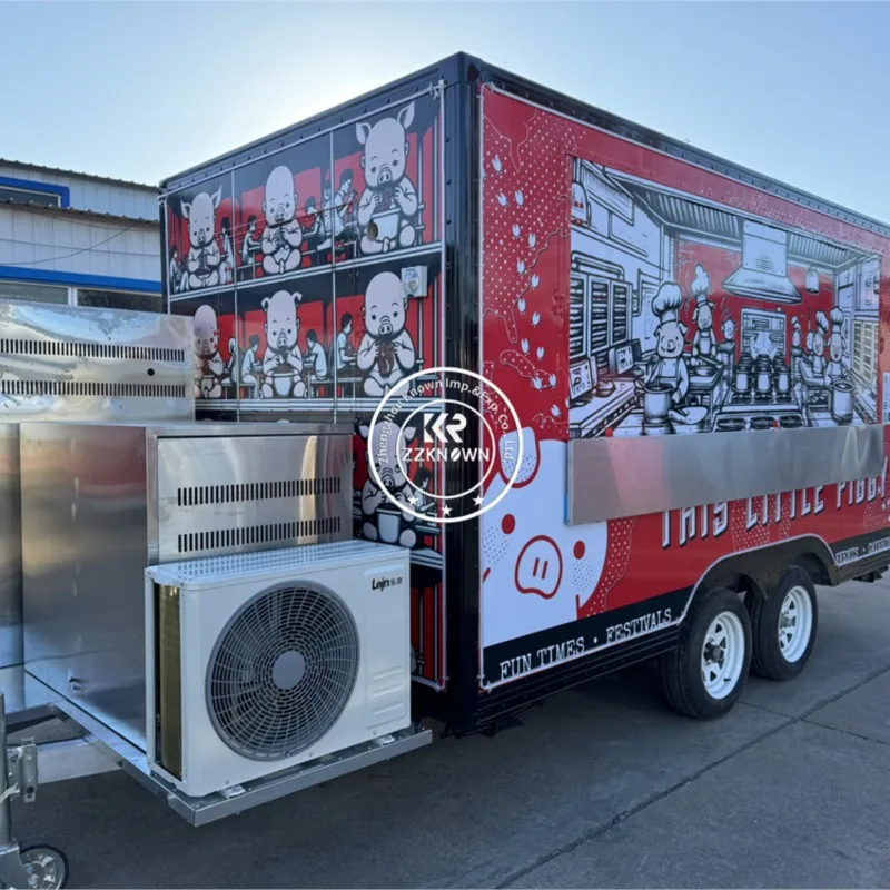 Truk makanan dapur seluler peralatan dapur lengkap Stan kopi jalanan kereta es krim sepenuhnya dilengkapi