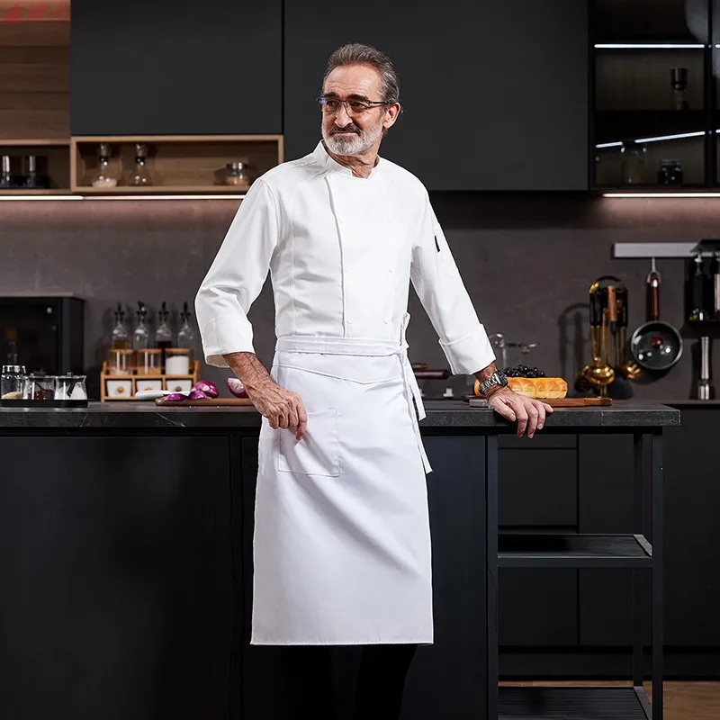 ホテルシェフ制服レストランシェフ作業服ケーキショップパン屋洋食レストランウェイター秋のキッチン服