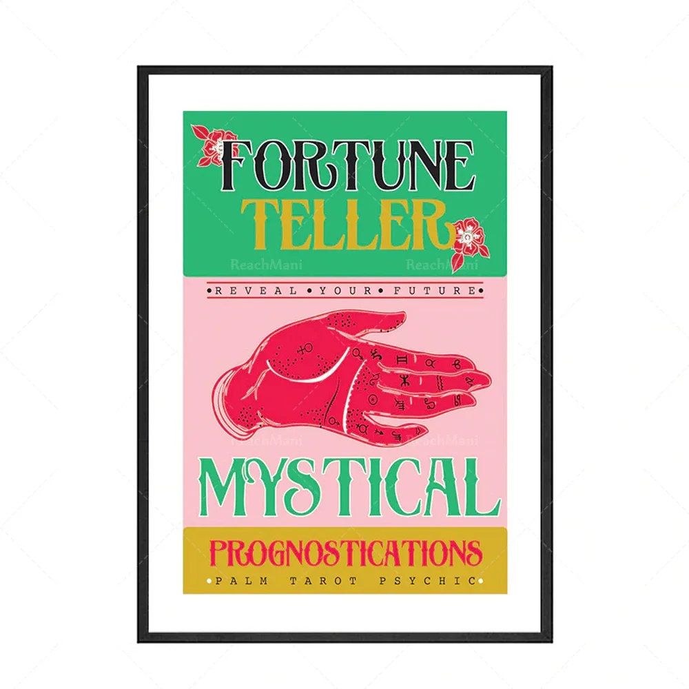 Abstract Rainbow Fortune Teller Couple Tarot Canvas Painting Living Room Bedroom Wall Poster Wall Art Painting