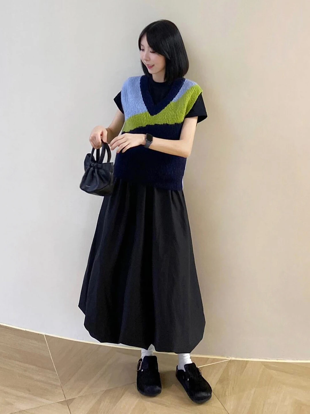 

Ele High Waist A-Line Bla Flower Bud Skirt Autumn Pumpkin Sle Cotton Breathable Women's Midi Skirt k Hepburn