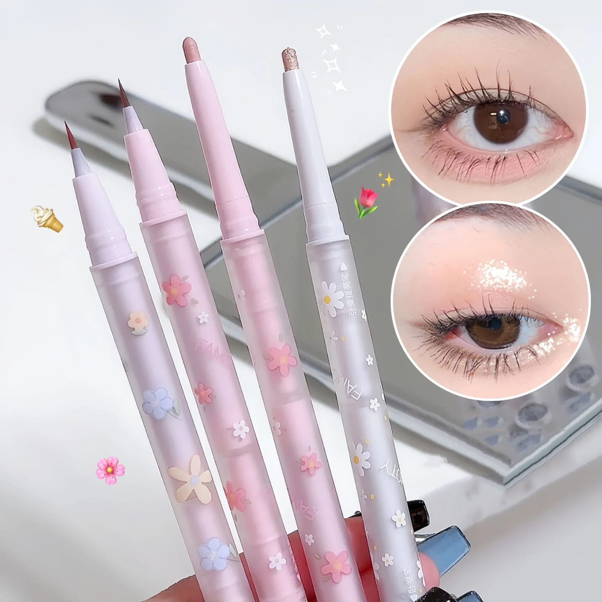 Double Head Aegyo Sal Eyeliner Liquid Down To Shadow Pencil Eye Highlighting Eyeshadow Stick Natural Big Eye Makeup Gel Pen