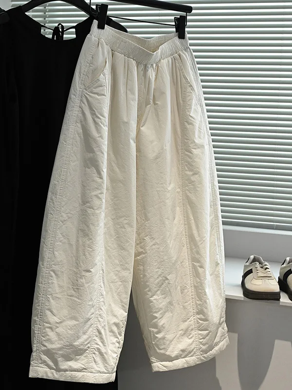 

High Waist Casual Cotton Pants Women plus Size Loose Fit Artistic Sle Daily Wear Comfortable Straight Leg Trousers