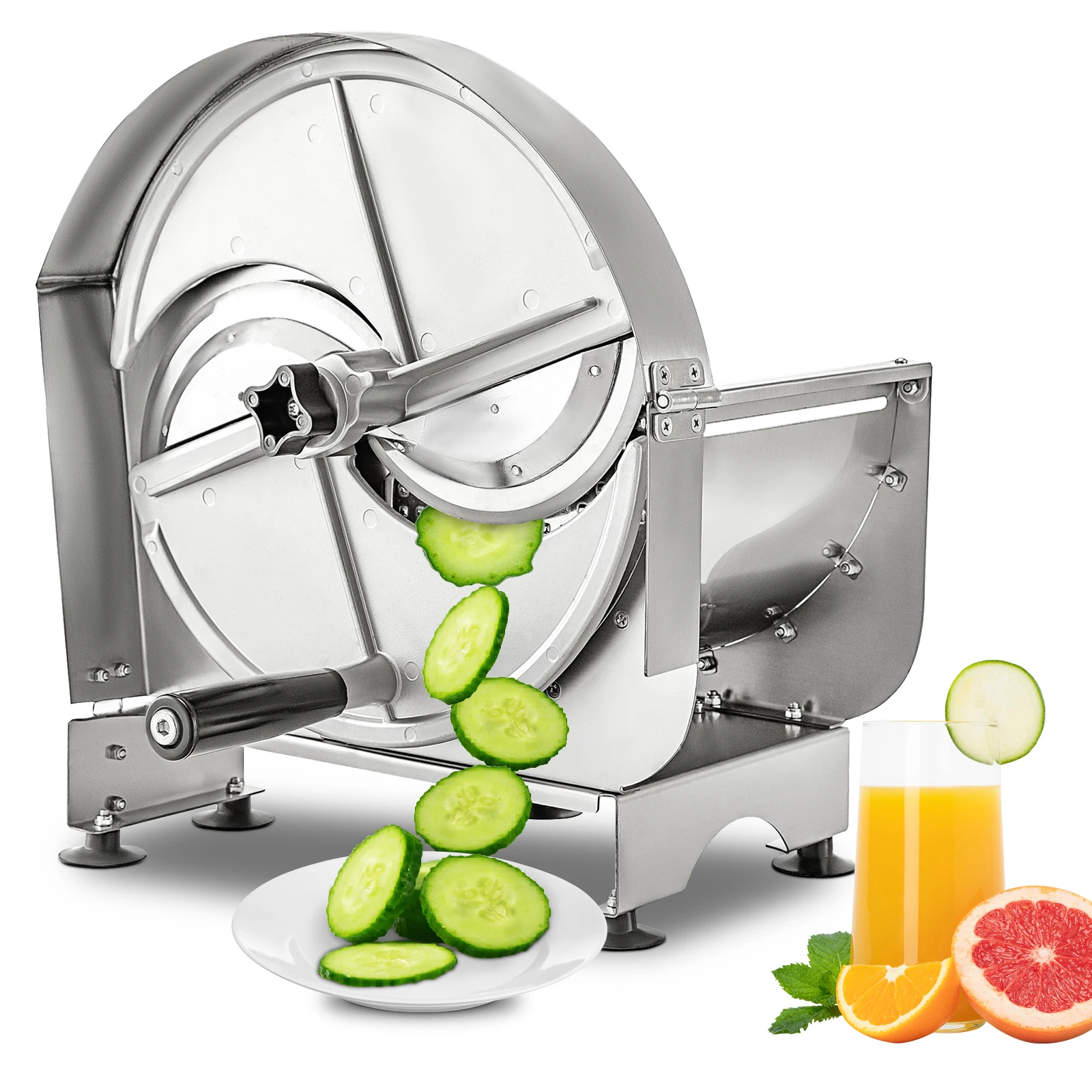 

VEVOR Commercial Manual Fruit Slicer Household Aluminum 0.2-12mm Adjustable Multi-Function Vegetable Cutter Kitchen Slicing Tool