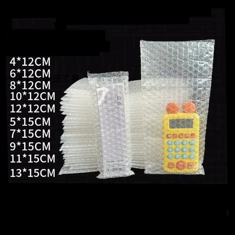 

100pcs White Double Layer Bubble Bubble Packing Bags PE Plastic Wrap Envelope Product Shockproof Protective Flat Mouth Bags