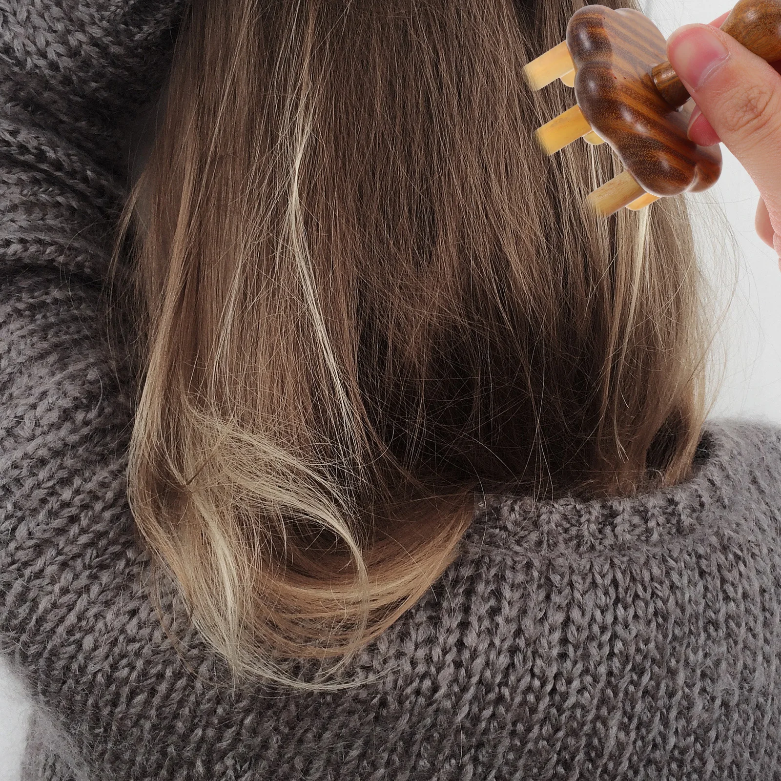 

1 шт., экологически чистая массажная расческа из быка, прочный массажер для кожи головы, инструмент для домашнего путешествия, иглоукалывание, релаксация