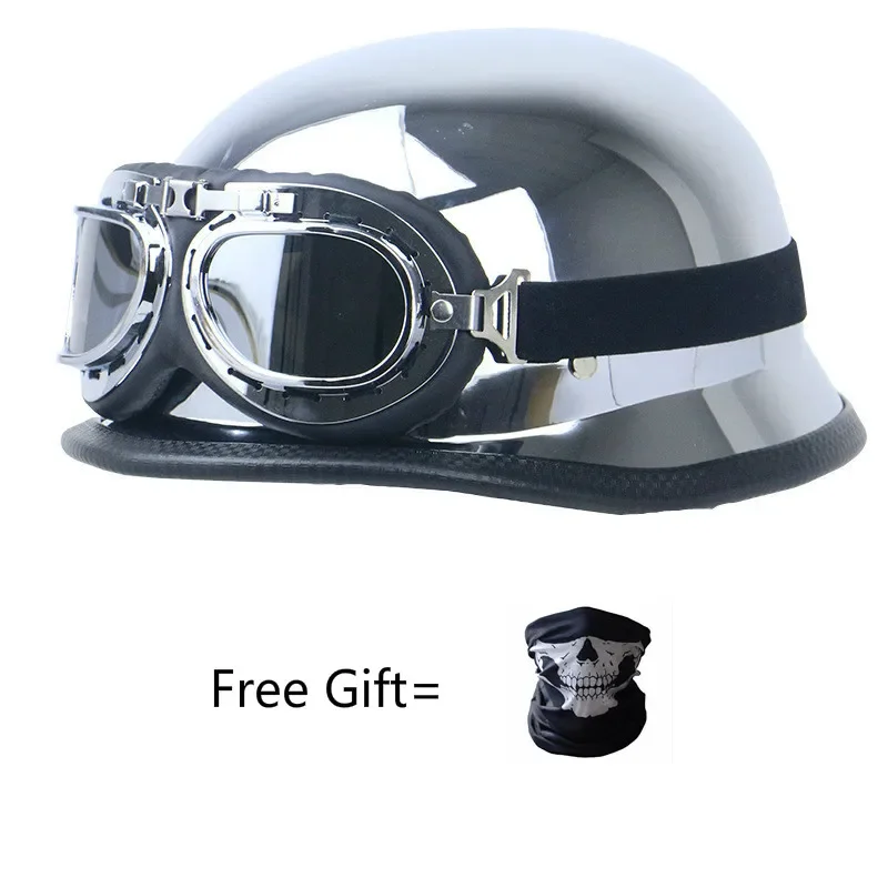 

Motorcycle Half Helmet German Leather Vintage Helmet Casco Moto Motorcycle Open Face Helmet Biker Pilot DOT Certification S-XXL