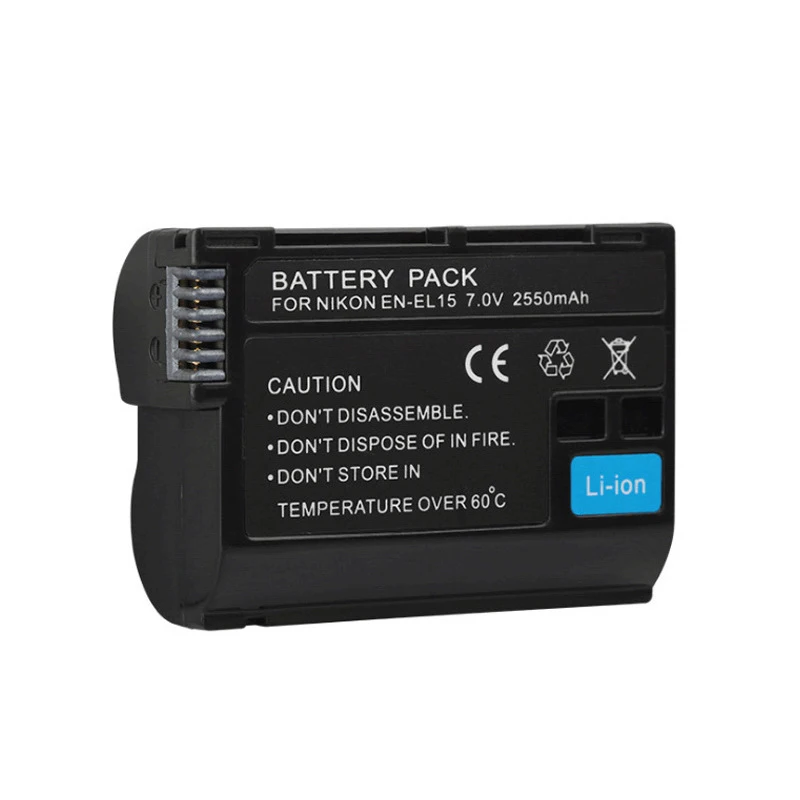 2550mAh EN-EL15 ENEL15 EN EL15 Camera Battery + USB Charger For Nikon DSLR D7100 D7200 D7500 D850 D750 D810 D600 D610 D800 D800E