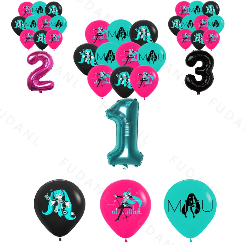 Giappone Hatsune Miku Dea Secondaria Colorata Festa Digitale Comic Con Anime Compleanno Matrimonio Doccia Regalo Palloncino Regalo per un amico