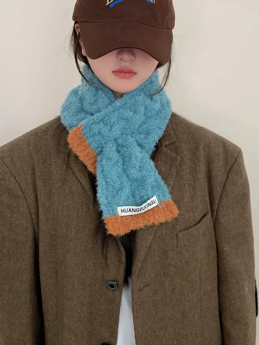 Small Scarf For Women In Winter 2024 New Style Warm Thickened Scarf Neck Protection Student Versatile