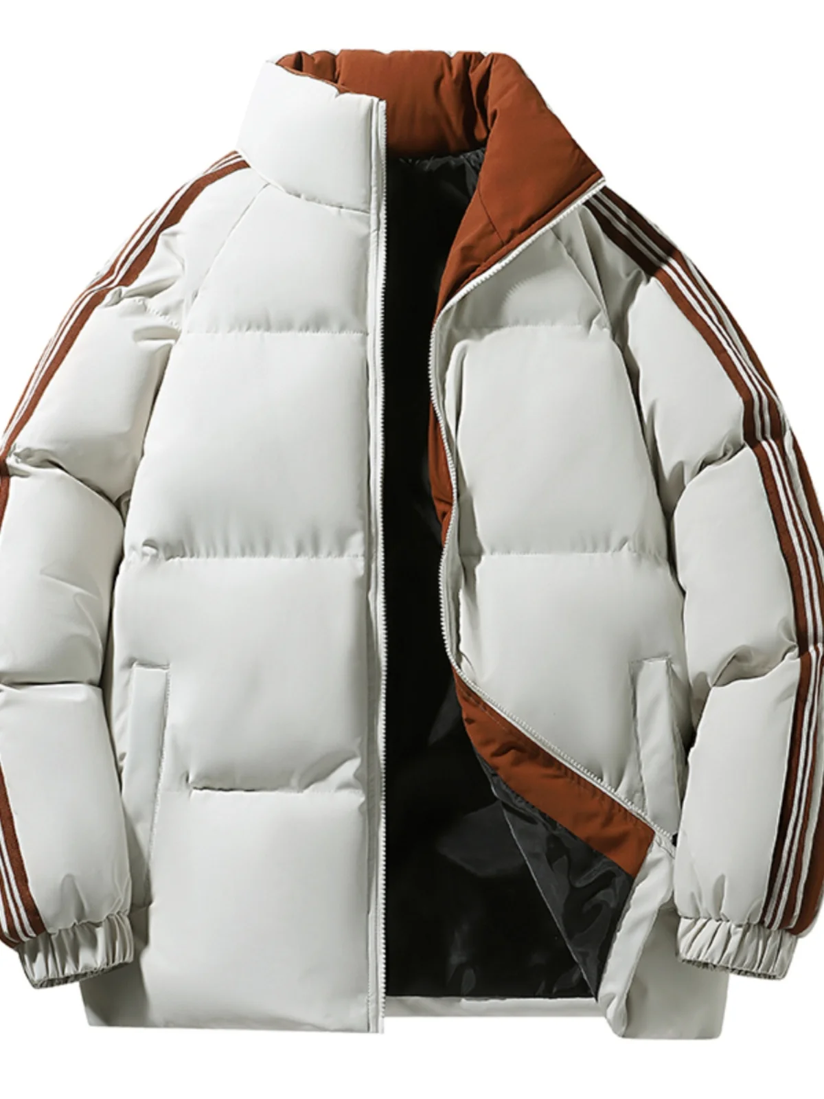 

Утепленная зимняя куртка с воротником-стойкой, хлопковое пальто в городском стиле, свободный крой, для пар, теплая верхняя одежда