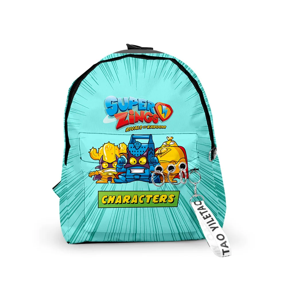 Hip Hop Popular Superzings Backpacks Boys/Girls pupil School Bags 3D Print Keychains Oxford Waterproof Cute Small Backpacks