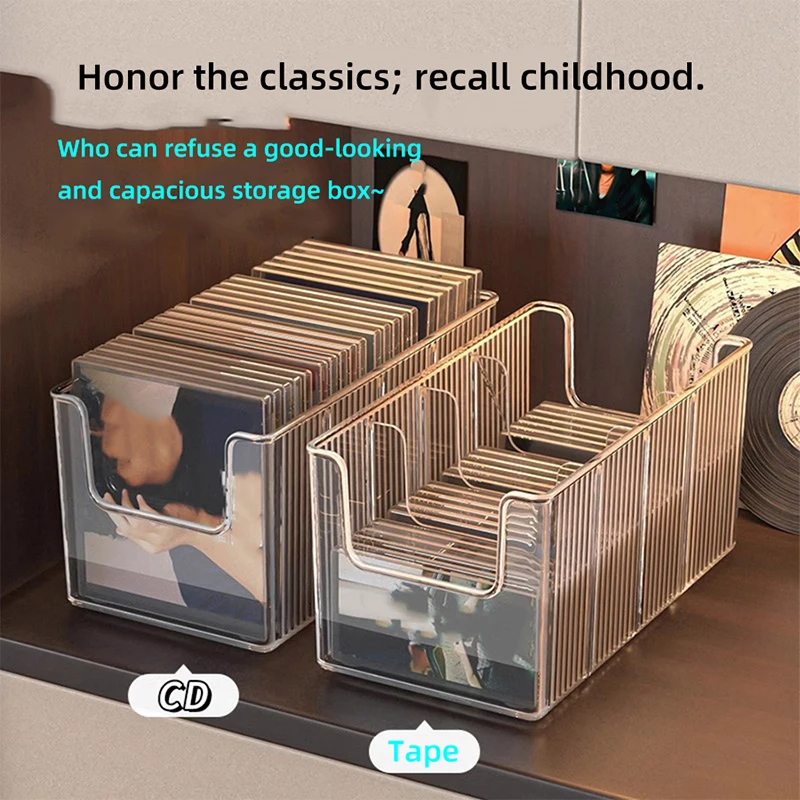 New CD Disc Rack Desktop Disc Black Vinyl Record Magnetic Tape Display Storage Rack Collection Storage Album Storage Box