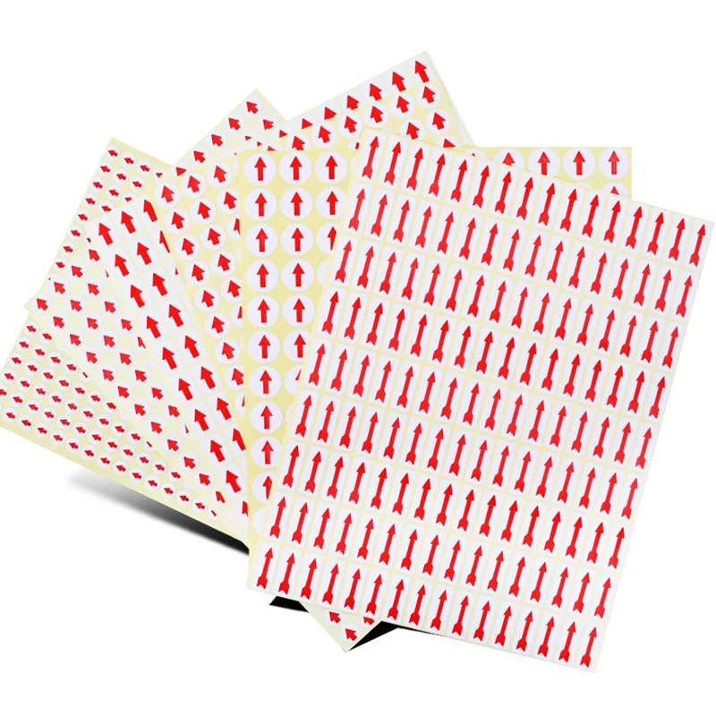 

15 Sheets Red Arrow Sticker Defective Product Label 6mm/8mm/10mm Mini Round Arrow Direction Labels Unqualified Rework Stickers