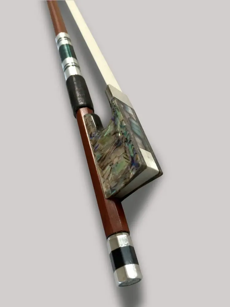 Brazilwood – archet de violon professionnel 4/4, grenouille en ébène, coque d'ormeau colorée, arc en crin de cheval blanc de haute qualité