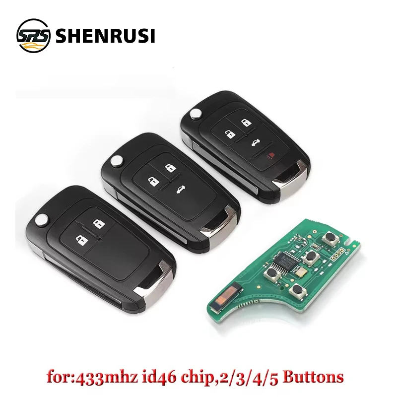 

SHENRUSI 2/3/4/5 кнопок складной дистанционный автомобильный брелок для Chevrolet Cruze Malibu Aveo Spark Sail orlando Key 433 МГц ID46 чип