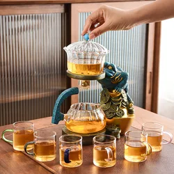 Automatic Tea Maker Tea Toad Shape Teapot Pu'er Oolong Teapot And Cup Set Heat-resistant Glass Teapot Holder Base Chinese Teapot