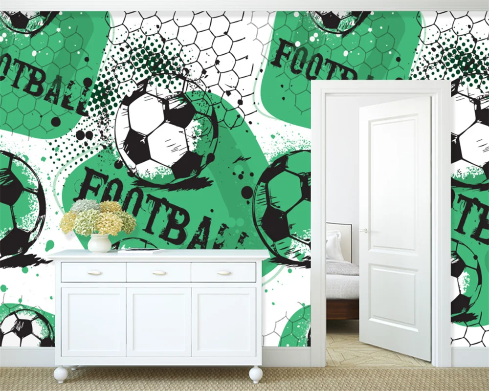 beibehang Custom Modern New Sky Bedroom Living Room Decor Painting Football Floor Ceiling Background papel de parede Wallpaper