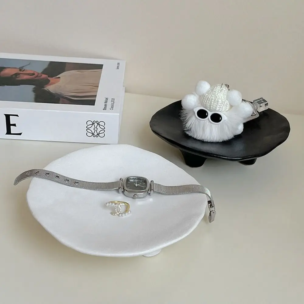 

Ceramic Jewelry Storage Tray Irregular Creative Aromatherapy Candle Tray Multi-Function Simple Storage Plate Dessert